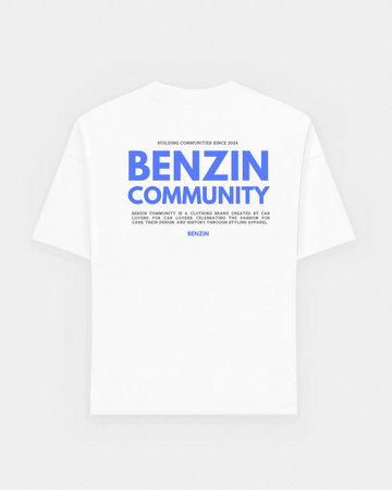 COMMUNITY TEE - WHITE & BLUE